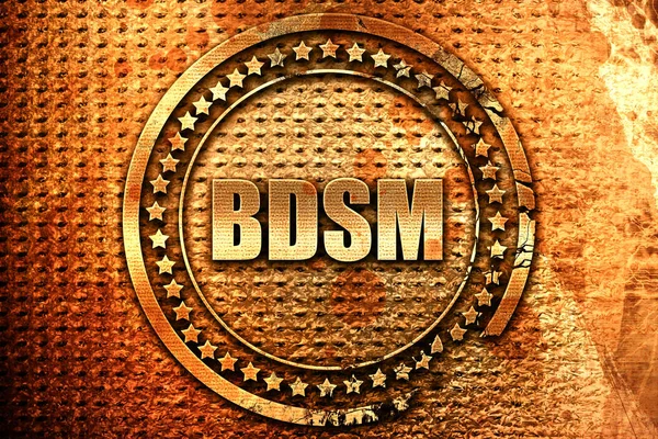 Bdsm, rendering 3D, francobollo in metallo grunge — Foto Stock
