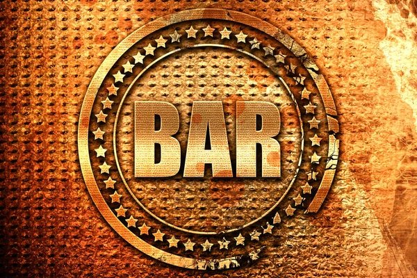 Bar, 3d rendering, grunge kovového razítka — Stock fotografie