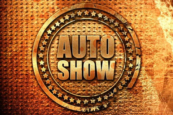 Autoshow, 3D-Rendering, Grunge-Metallstempel — Stockfoto