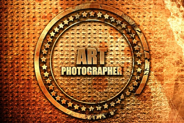 Kunstfotograf, 3D-Rendering, Grunge-Metallstempel — Stockfoto