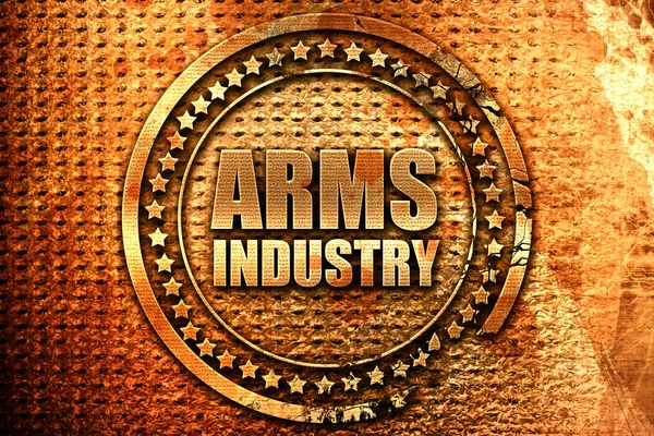 Przemysłu zbrojeniowego, renderowania 3d, grunge metalowej pieczęci — Zdjęcie stockowe