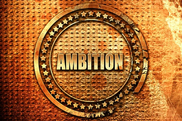 Ambition, 3D rendering, grunge metal stamp — Stock Photo, Image