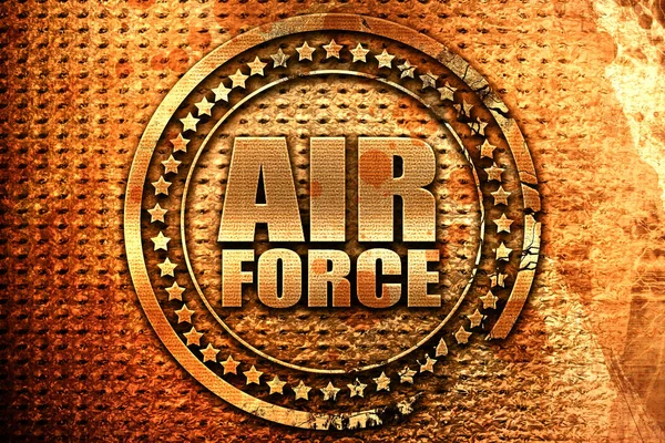 Fuerza aérea, representación 3D, sello de metal grunge — Foto de Stock