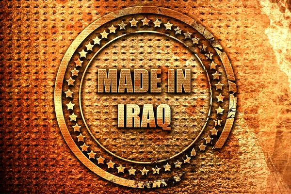 W Iraku, renderowania 3d, grunge metalowej pieczęci — Zdjęcie stockowe