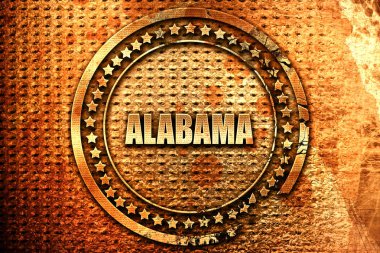 Alabama, 3d render, grunge metal pul
