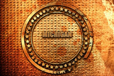 Michigan, 3d render, grunge metal pul