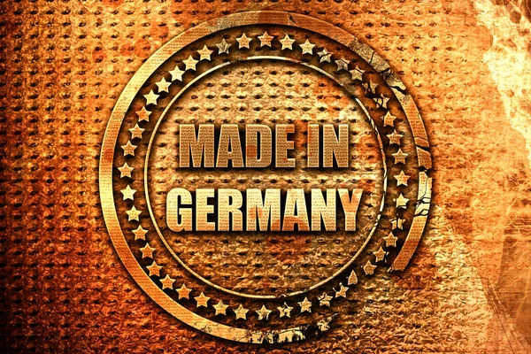 Made in Germany, 3D-Rendering, Grunge-Metallstempel — Stockfoto