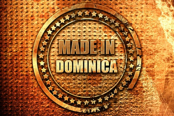 Gemaakt in dominica, 3D-rendering, grunge metalen stempel — Stockfoto