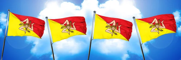Bandera de Sicilia, representación 3D —  Fotos de Stock