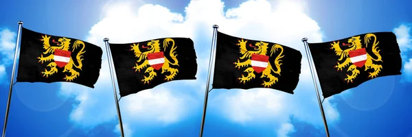 Flämische Brabant, Vlaams Brabant Flagge, 3D Rendering — Stockfoto