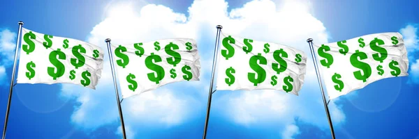 Dollar-Zeichen-Flagge, 3D-Darstellung — Stockfoto