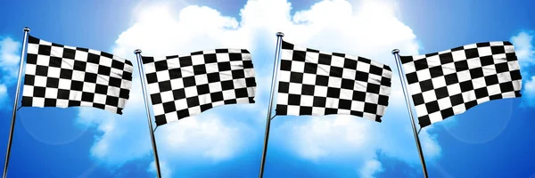 Bandiera da corsa a scacchi, rendering 3D — Foto Stock
