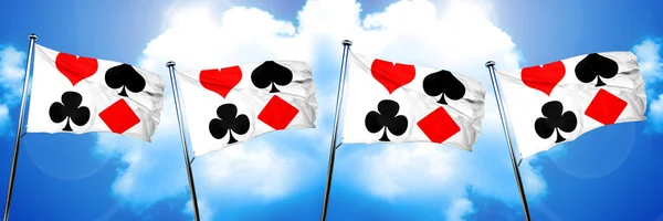 Card game symbols flag, 3D rendering — Stock Photo, Image