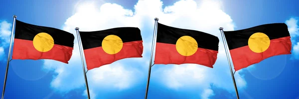 Australian aboriginal flag, 3D rendering