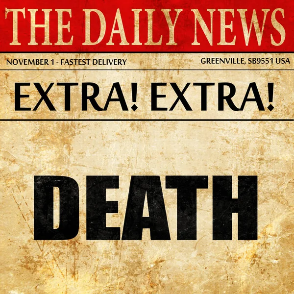 Morte, artigo de jornal texto — Fotografia de Stock
