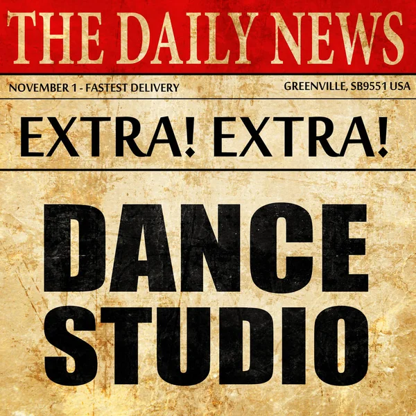 Estudio de danza, texto de artículo de periódico — Foto de Stock