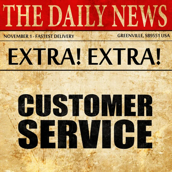 Customer service, newspaper article text — Stock Photo, Image