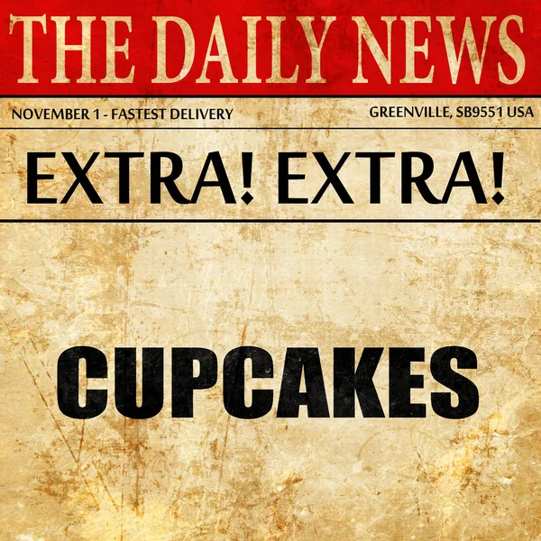 Cupcakes, Zeitungstext — Stockfoto