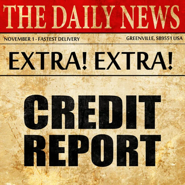 Kredi raporu, gazete makale metni — Stok fotoğraf