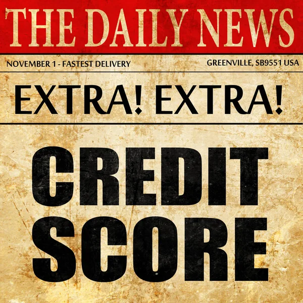 Pontuação de crédito, artigo de jornal texto — Fotografia de Stock