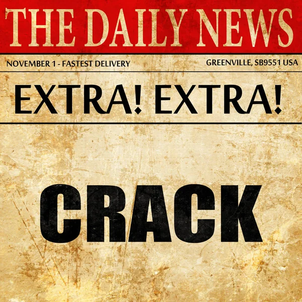 Crack, artigo de jornal texto — Fotografia de Stock