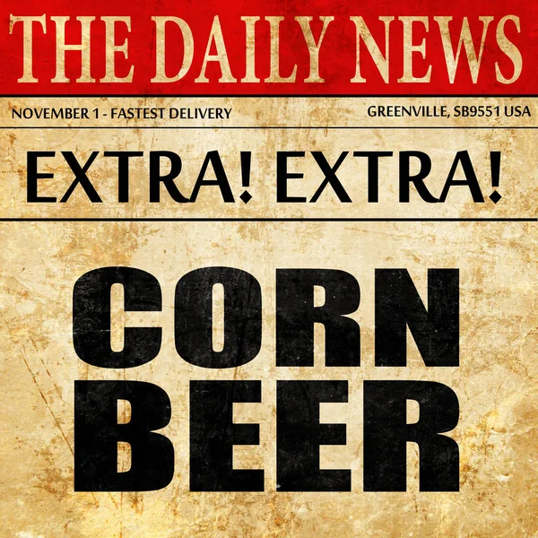 Bière de maïs, article de journal texte — Photo