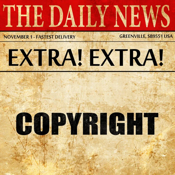 Copyright, artigo de jornal texto — Fotografia de Stock