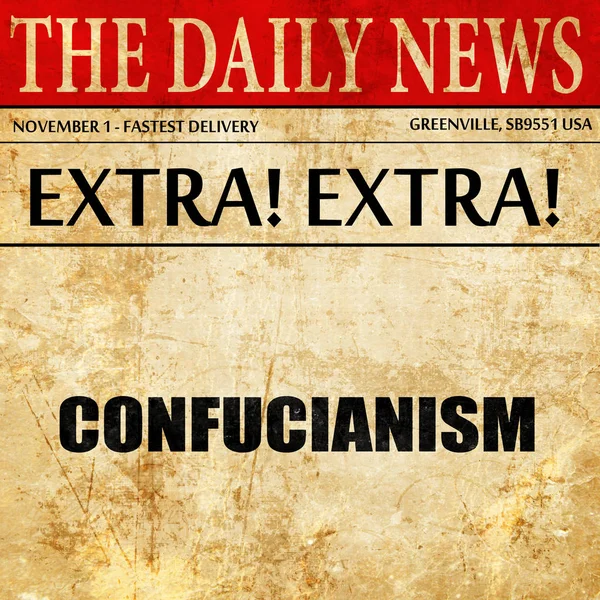 Confucianismo, texto del artículo del periódico — Foto de Stock