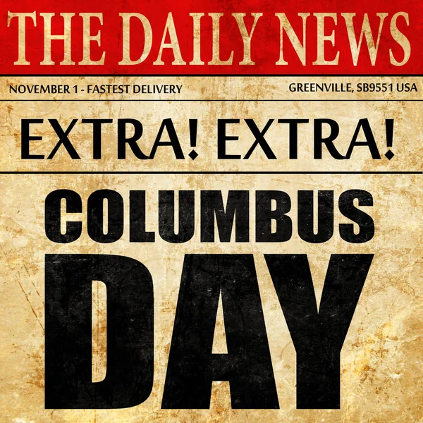 Columbus day, texto del artículo del periódico — Foto de Stock