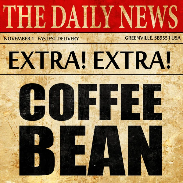 Coffee bean, krant artikel tekst — Stockfoto