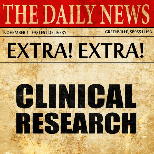 clinical research, newspaper article text