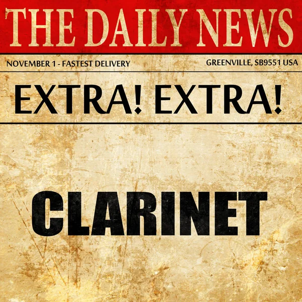 Clarinete, texto del artículo del periódico —  Fotos de Stock