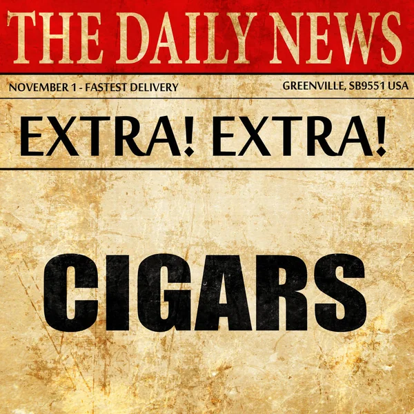 Cigares, article de journal texte — Photo
