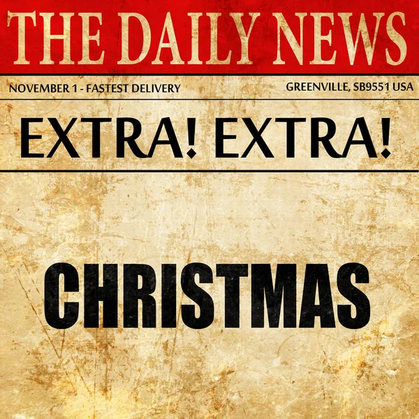 クリスマス、新聞記事のテキスト — ストック写真