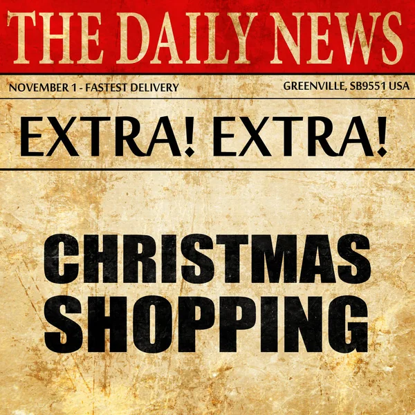 クリスマス ショッピング、新聞記事のテキスト — ストック写真