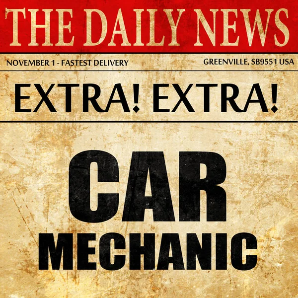 Car mechanic, newspaper article text — Stock Photo, Image