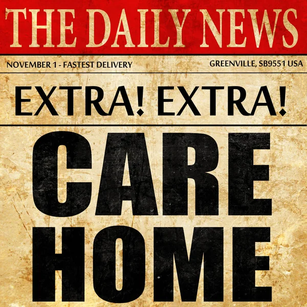 Φροντίδα σπιτιού, εφημερίδα άρθρο κείμενο — Φωτογραφία Αρχείου