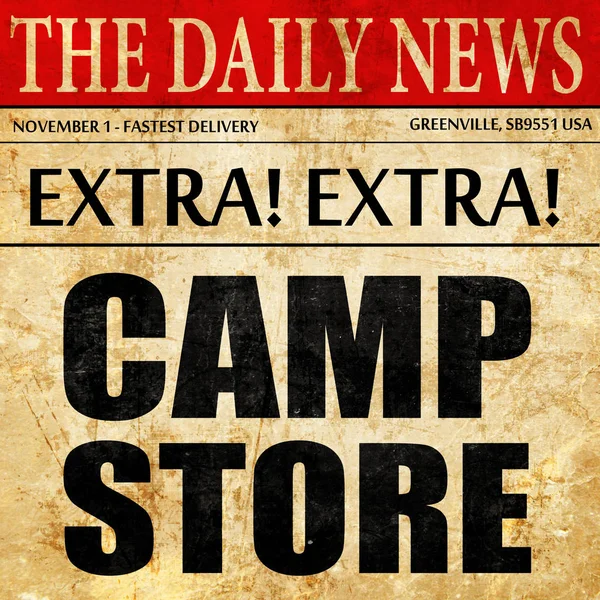 Camp store, tidningen artikel text — Stockfoto