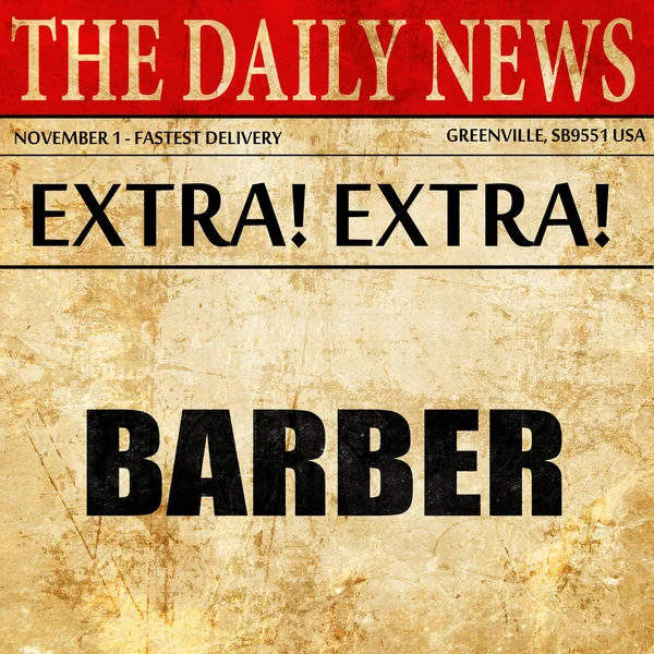 Barbier, article de journal texte — Photo