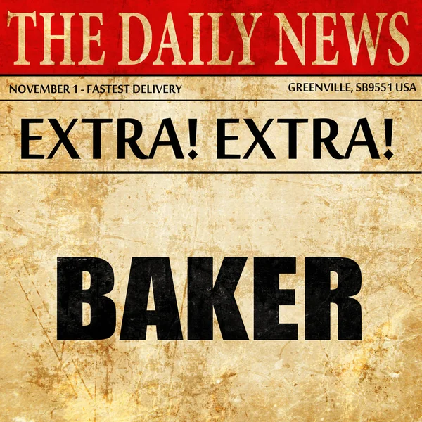 Baker, gazete makale metni — Stok fotoğraf