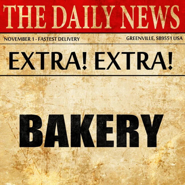 Bäckerei, Zeitungsartikel Text — Stockfoto
