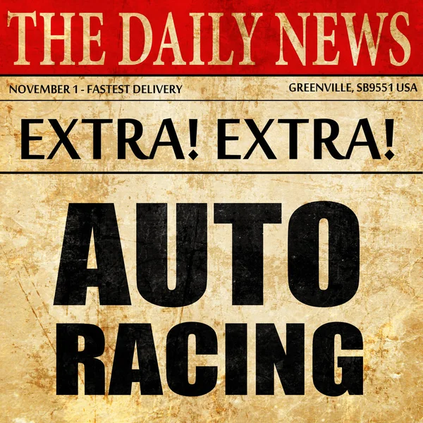 Auto racing, newspaper article text — Stock Photo, Image