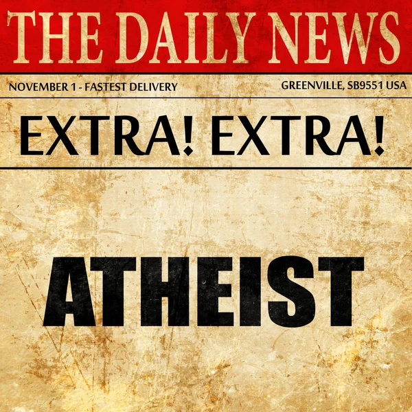 Atheist, krant artikel tekst — Stockfoto