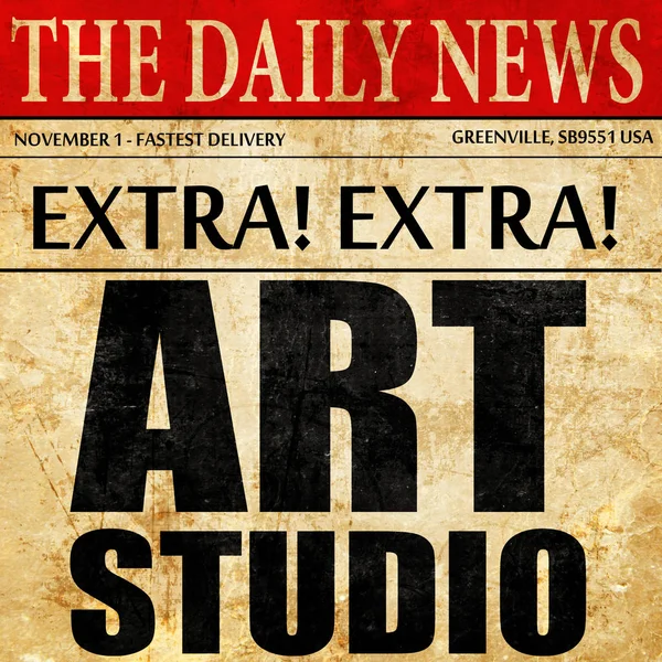 Estúdio de arte, artigo de jornal texto — Fotografia de Stock
