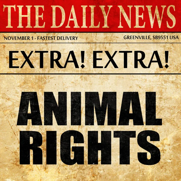 Derechos de los animales, texto artículo de periódico — Foto de Stock