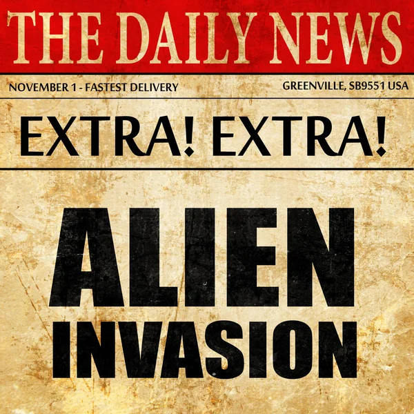 alien invasion, newspaper article text