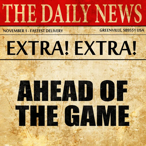 Voor het spel, krant artikel tekst — Stockfoto