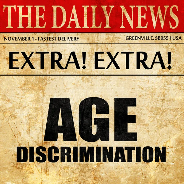 Διακρίσεις λόγω ηλικίας, κείμενο άρθρου εφημερίδας — Φωτογραφία Αρχείου