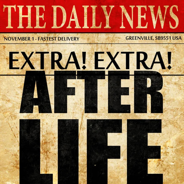 Kehidupan setelah kematian, teks artikel surat kabar — Stok Foto
