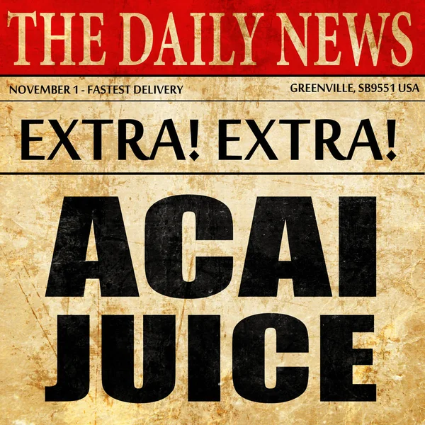 Acai juice, tidningen artikel text — Stockfoto